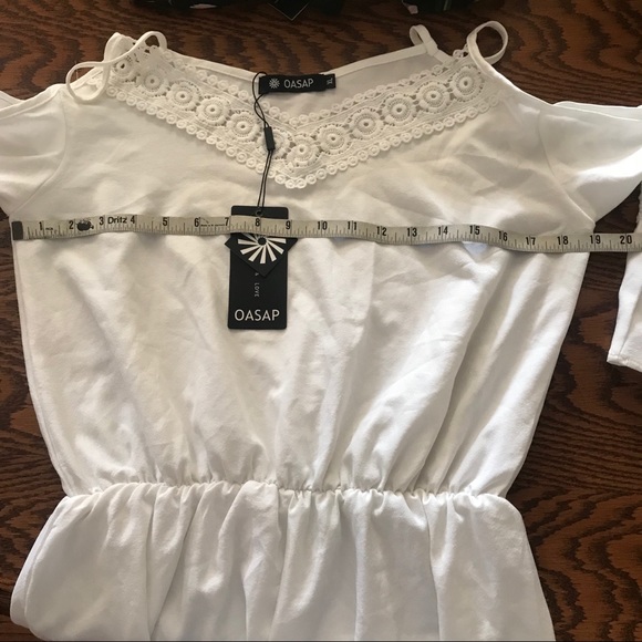 Oasap white lacy boho Gypsy Romper - Picture 6 of 8